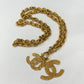 CHANEL Heavy Gold Chain CC Necklace
