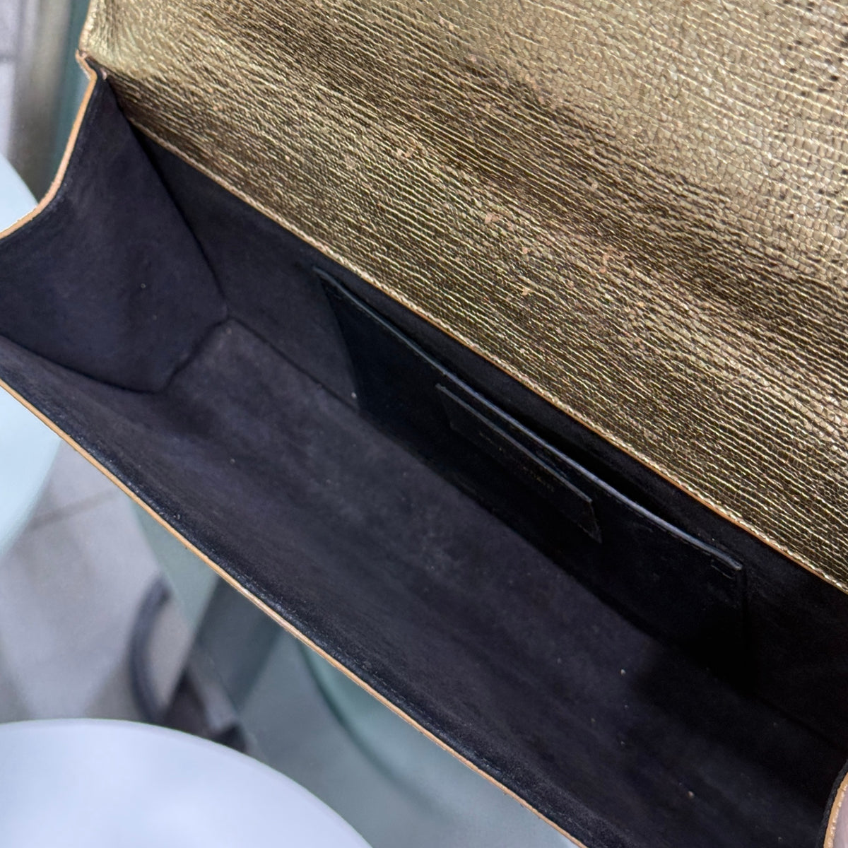 SAINT LAURENT Gold Clutch