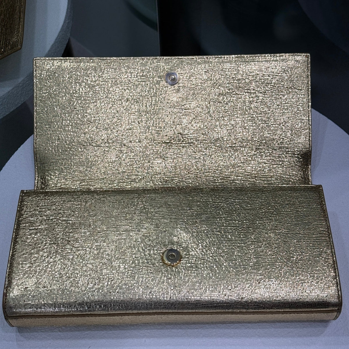 SAINT LAURENT Gold Clutch