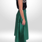 ALBERTA FERRETTI Emerald Green Silk Skirt Sz 38