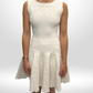 ALAÏA Creme Patterned Mini Dress