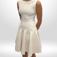 ALAÏA Creme Patterned Mini Dress