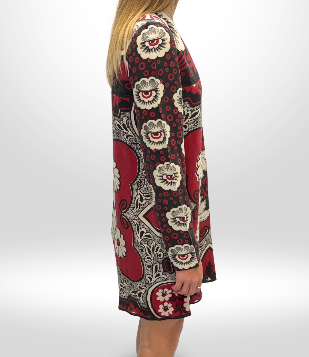 VALENTINO Silk Chiffon Patterned Dress Size 44