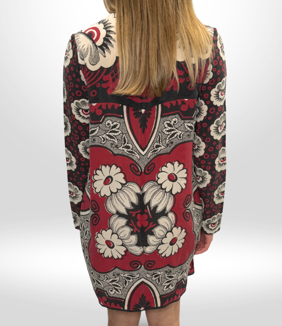VALENTINO Silk Chiffon Patterned Dress Size 44