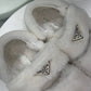 PRADA White Fluffy Dad Sandals Sz 36
