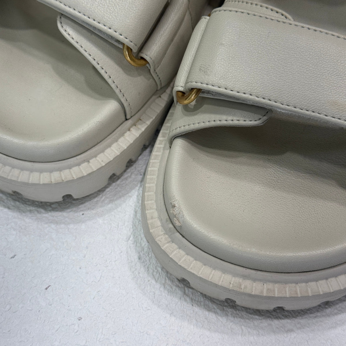 DIOR Creme Velcro Sandals Sz 36