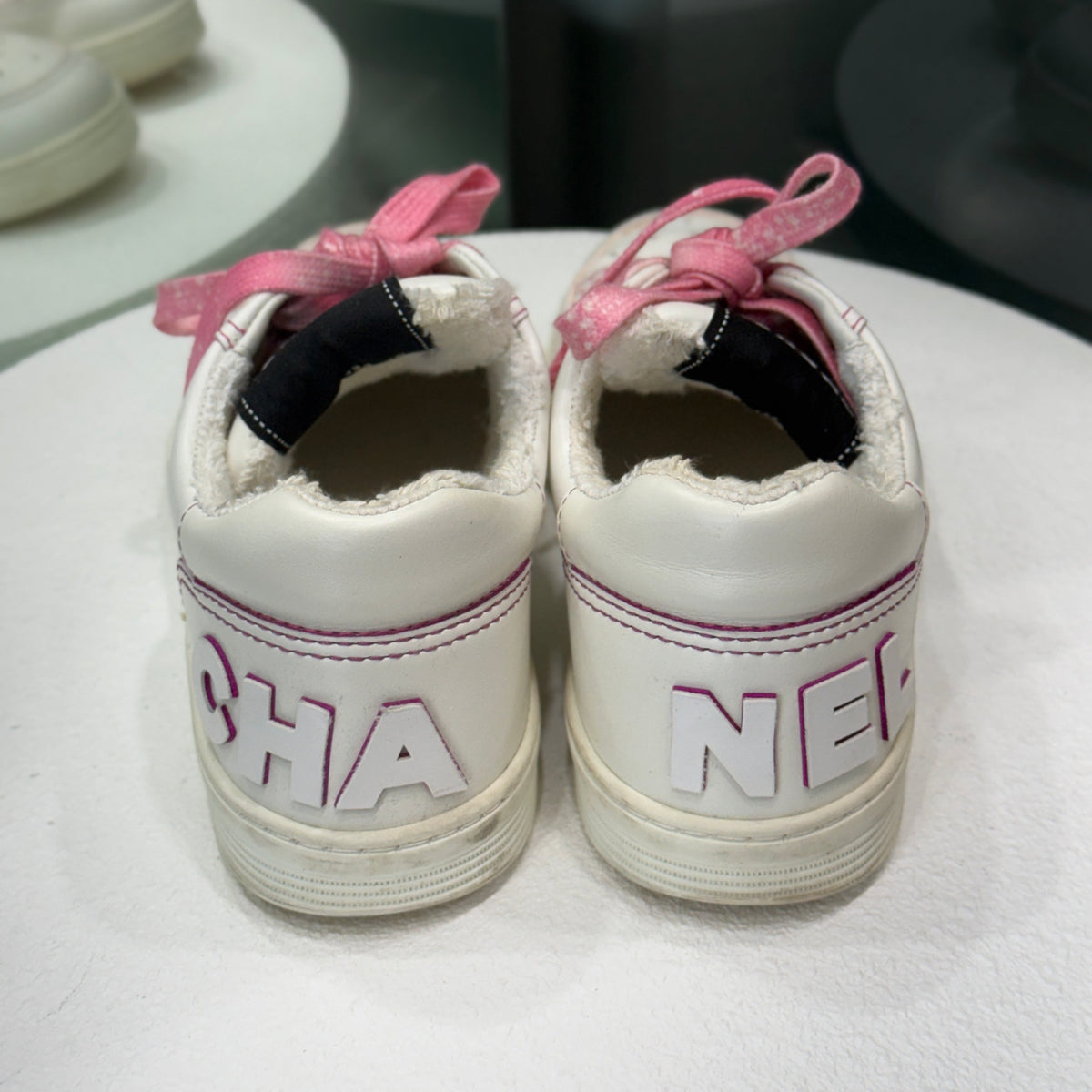 CHANEL White Sneakers Sz 36