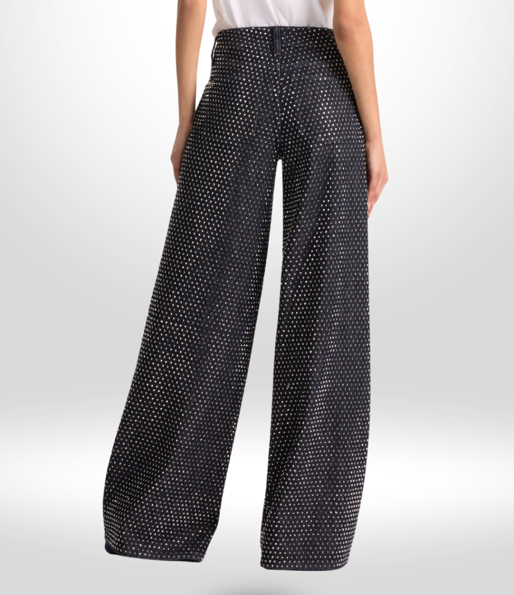 ALICE + OLIVIA Rhinestone Dark Denim Jeans Sz 25