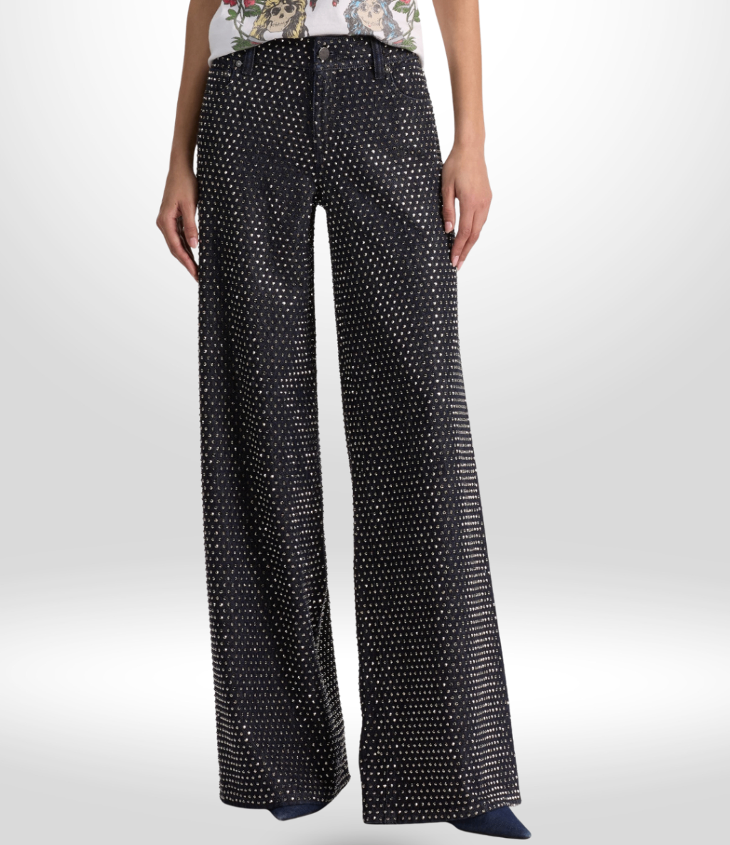 ALICE + OLIVIA Rhinestone Dark Denim Jeans Sz 25