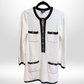 CHANEL White Gold Detail Terry Dress Sz 36