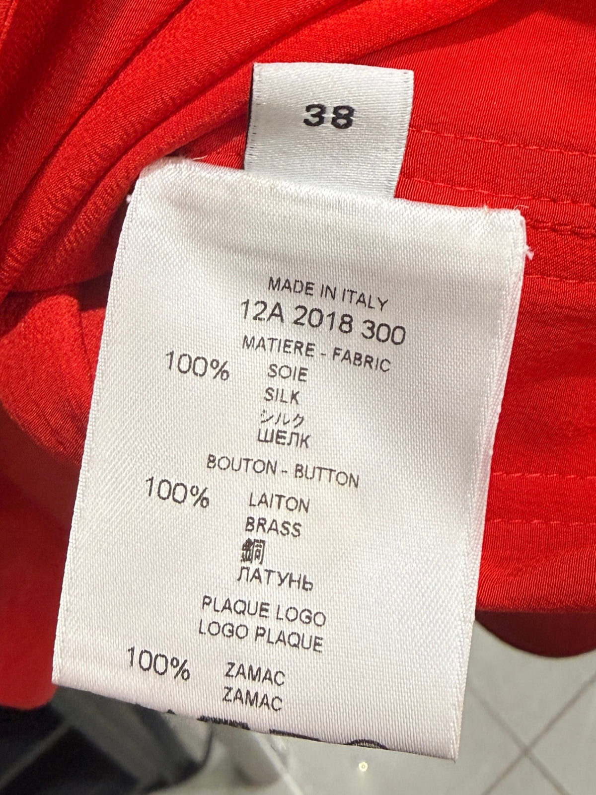 GIVENCHY Red Silk Top Size 38