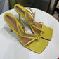 BOTTEGA VENETA Yellow Strap Heels Sz 39.5