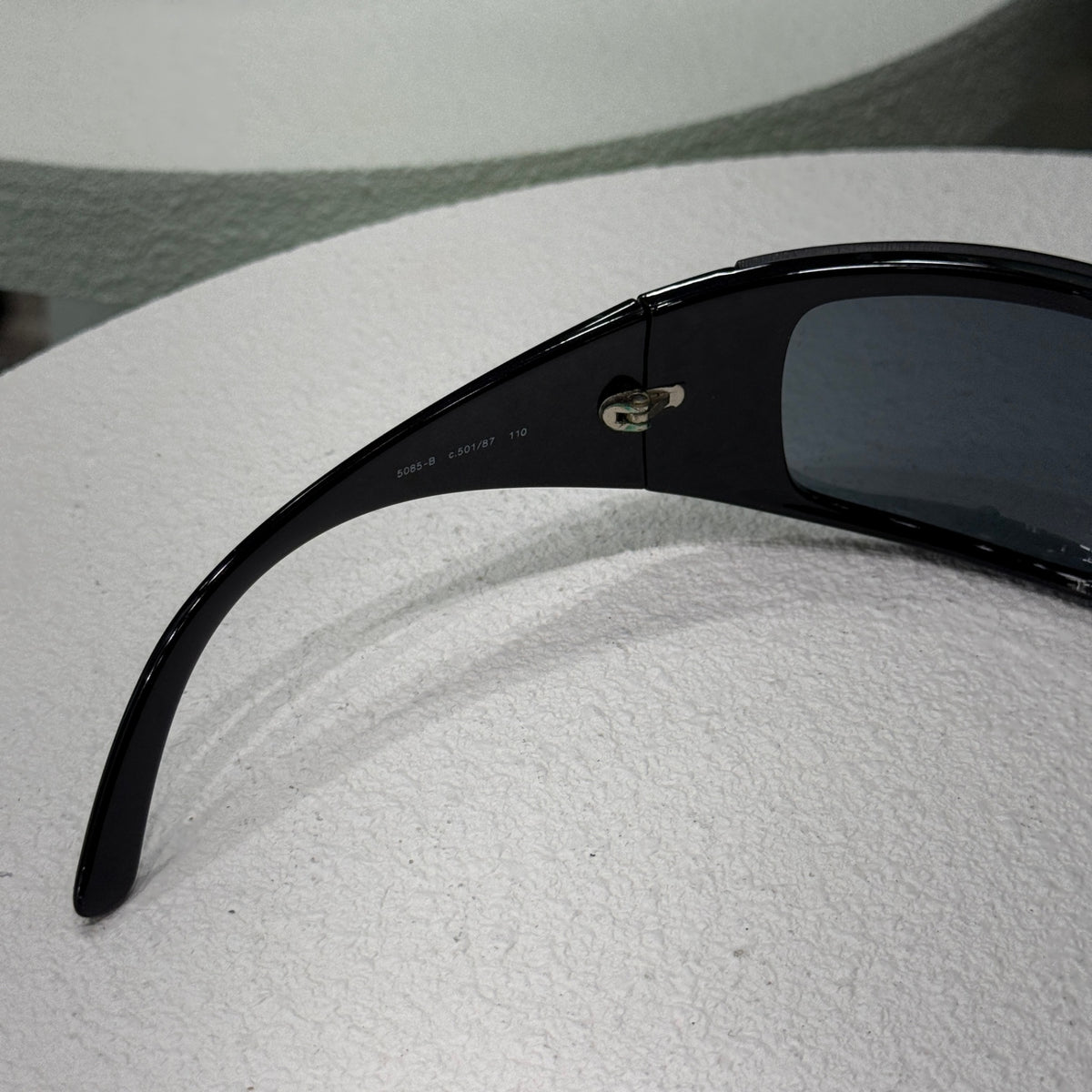 CHANEL Vintage Shield Sunglasses Black with Case