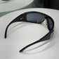 CHANEL Vintage Shield Sunglasses Black with Case
