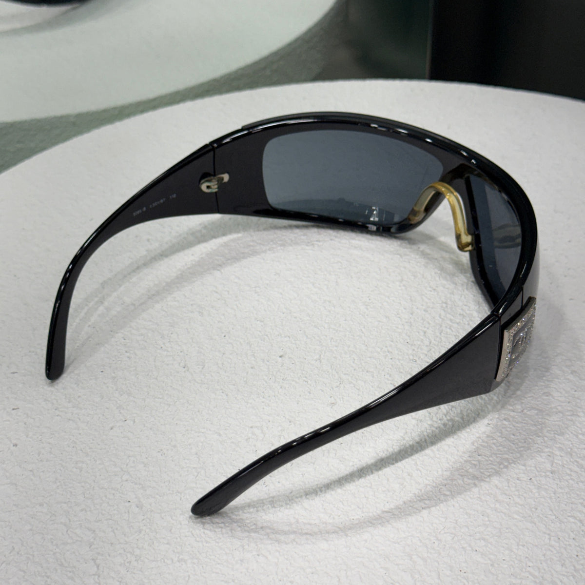 CHANEL Vintage Shield Sunglasses Black with Case