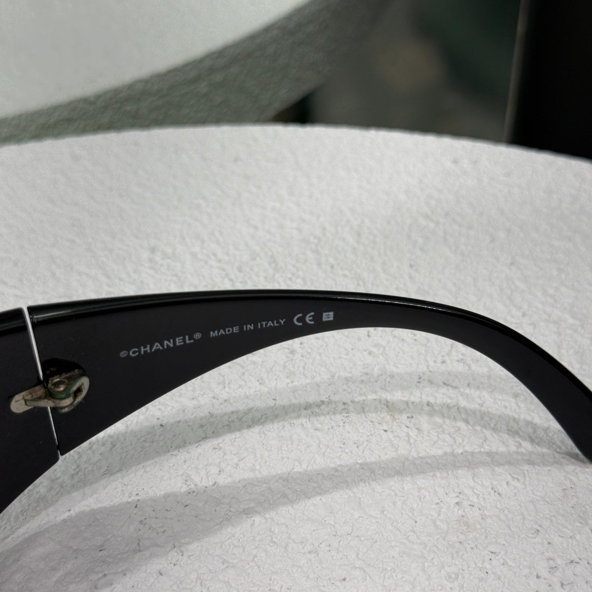 CHANEL Vintage Shield Sunglasses Black with Case