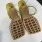 BOTTEGA VENETA Yellow Strap Heels Sz 39.5
