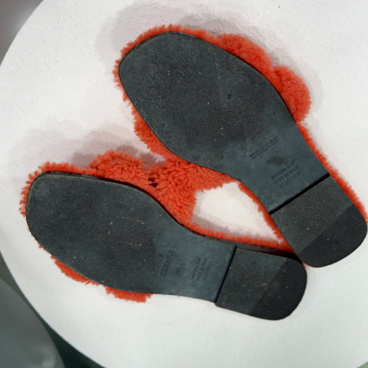 HERMES Fluffy Oran Sandals Sz 36