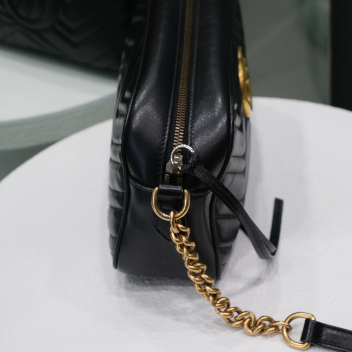 GUCCI GG Marmont Small Camera Crossbody Bag - Black