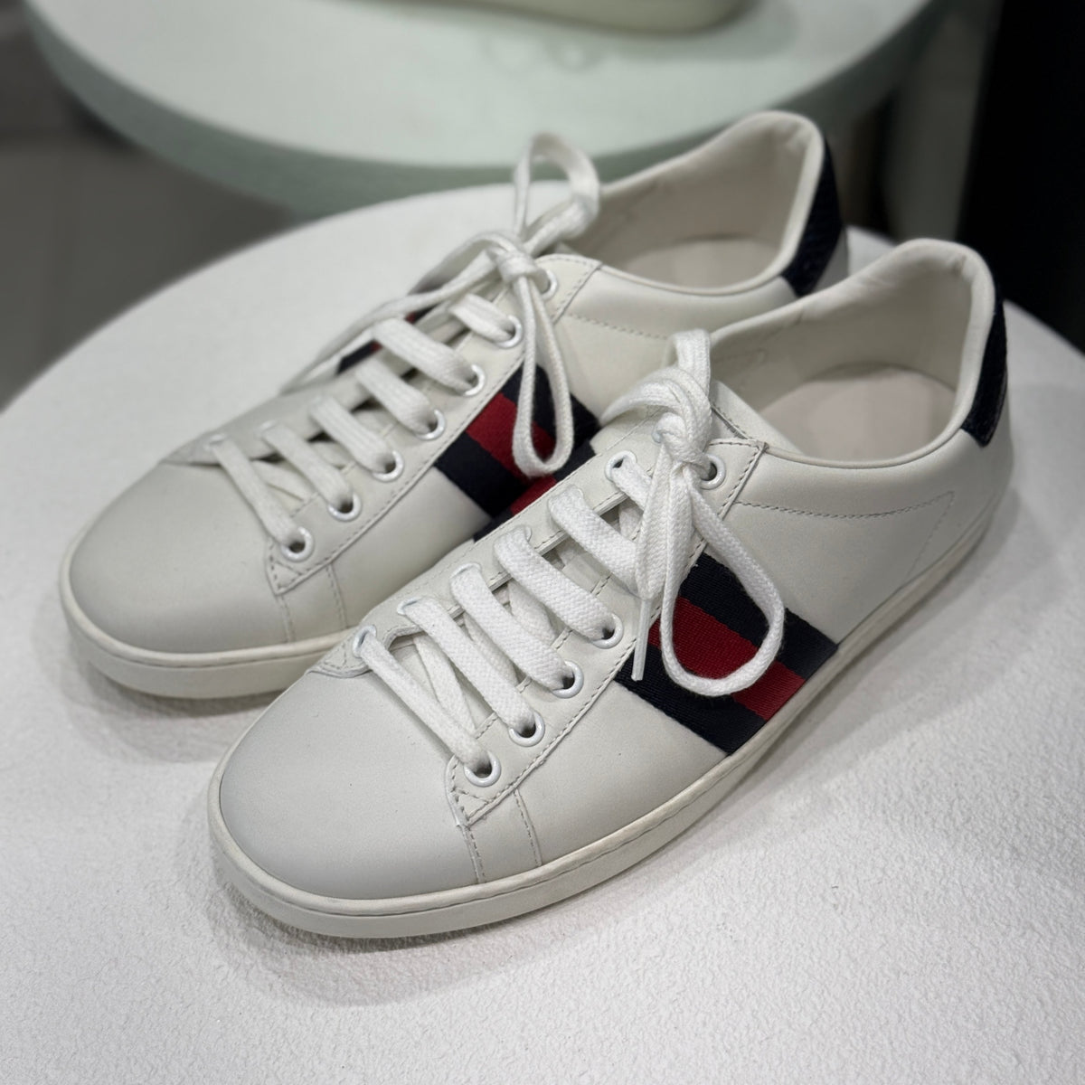 GUCCI Red Stripe Sneakers Sz 38