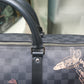 LOUIS VUITTON Keepall Bandouliere 50 Damier Graphite Stamps Animals Weekend Bag