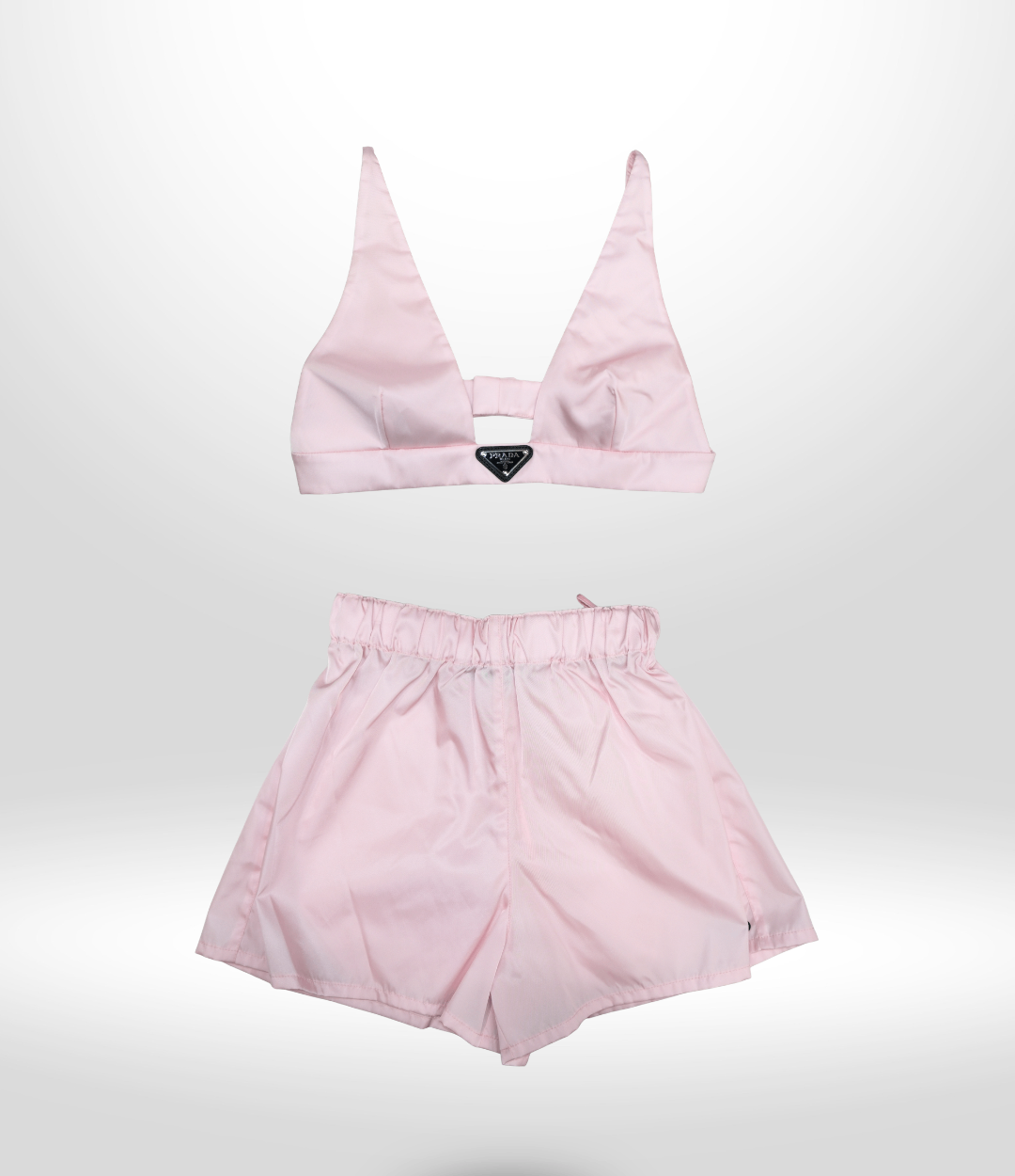PRADA Pink Re-Nylon Bralette & Shorts Set Sz XS