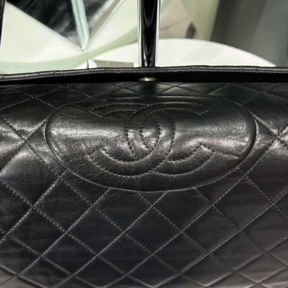CHANEL Boy Bag Antik Large Quilted Lambskin Black