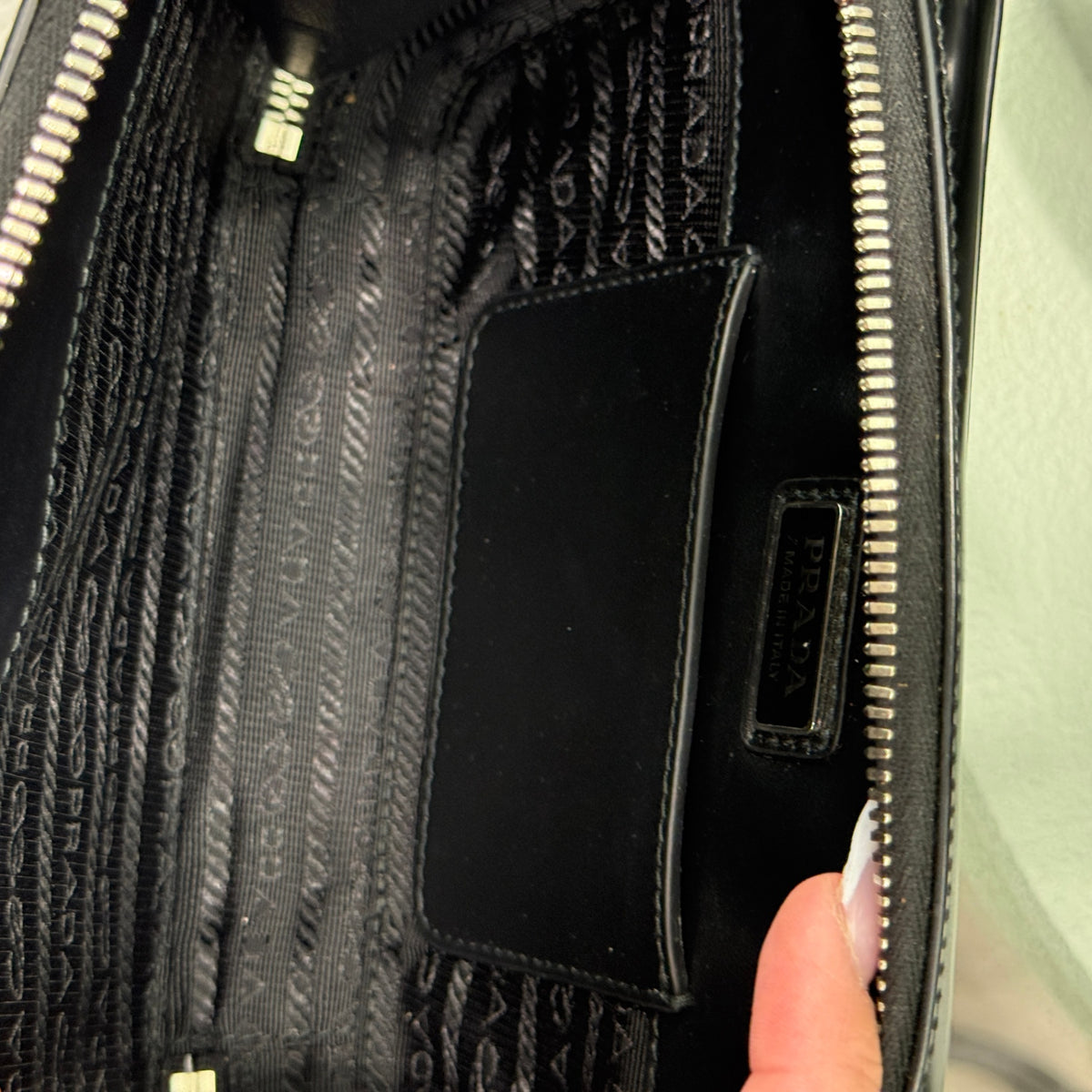 PRADA Spazzolato Brique Crossbody Black