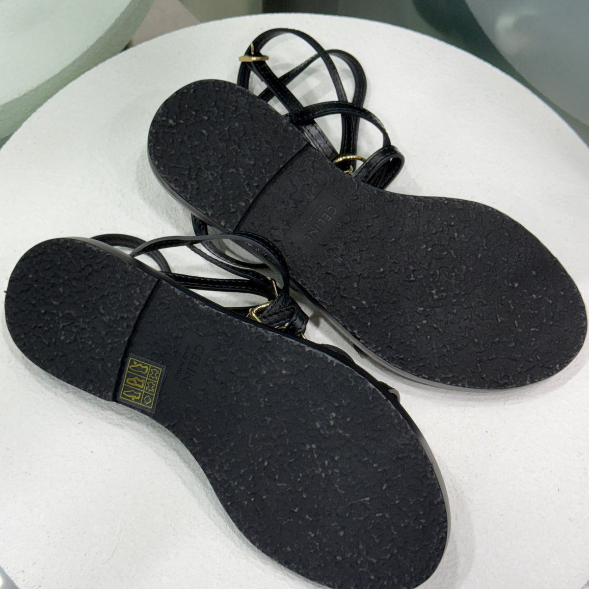 CELINE Black Sandals Sz 38