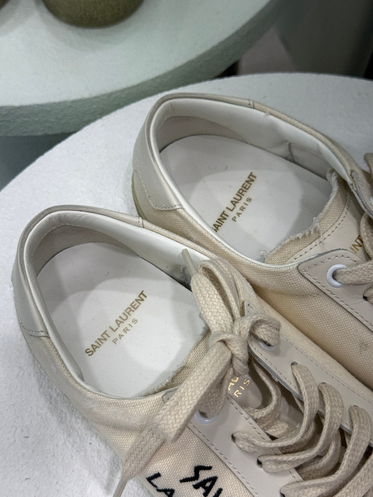 SAINT LAURENT Distressed Sneakers Sz 38