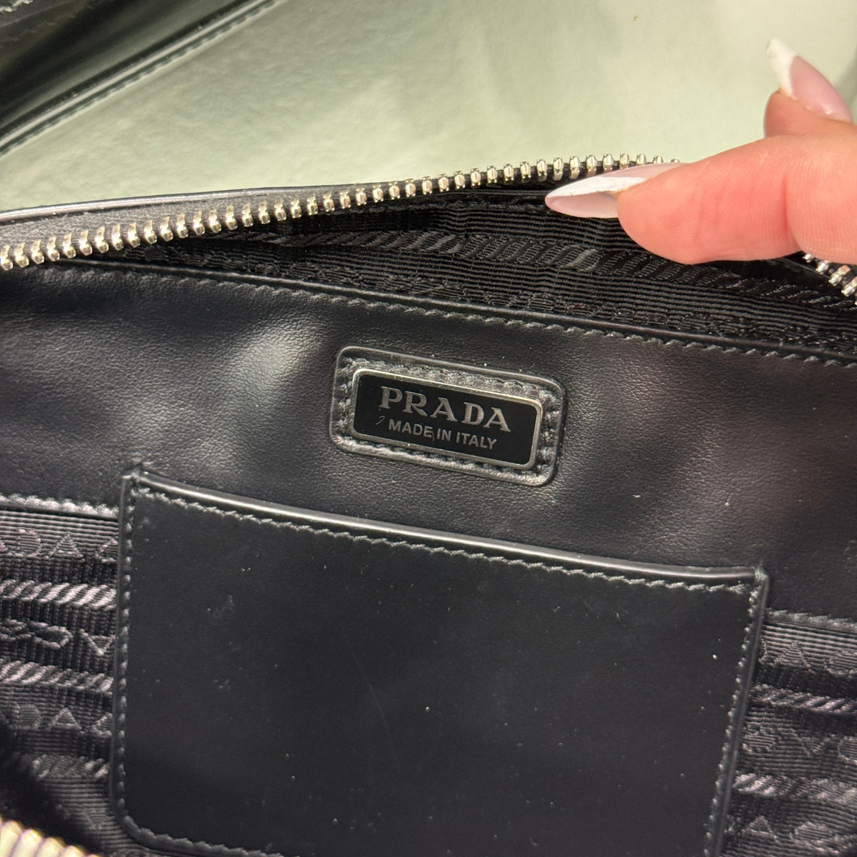 PRADA Spazzolato Brique Crossbody Black