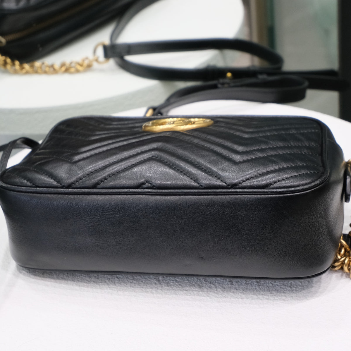 GUCCI GG Marmont Small Camera Crossbody Bag - Black
