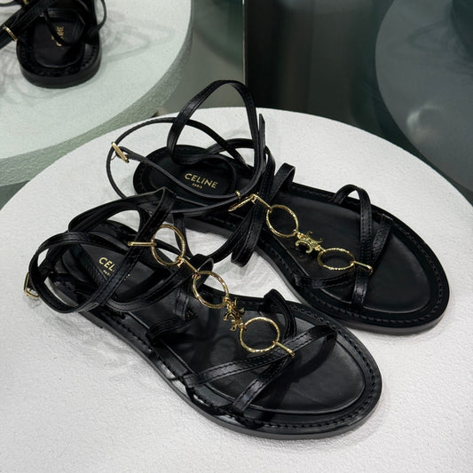 CELINE Black Sandals Sz 38