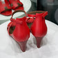 HERMÈS Red Wedge Heels Sz 39