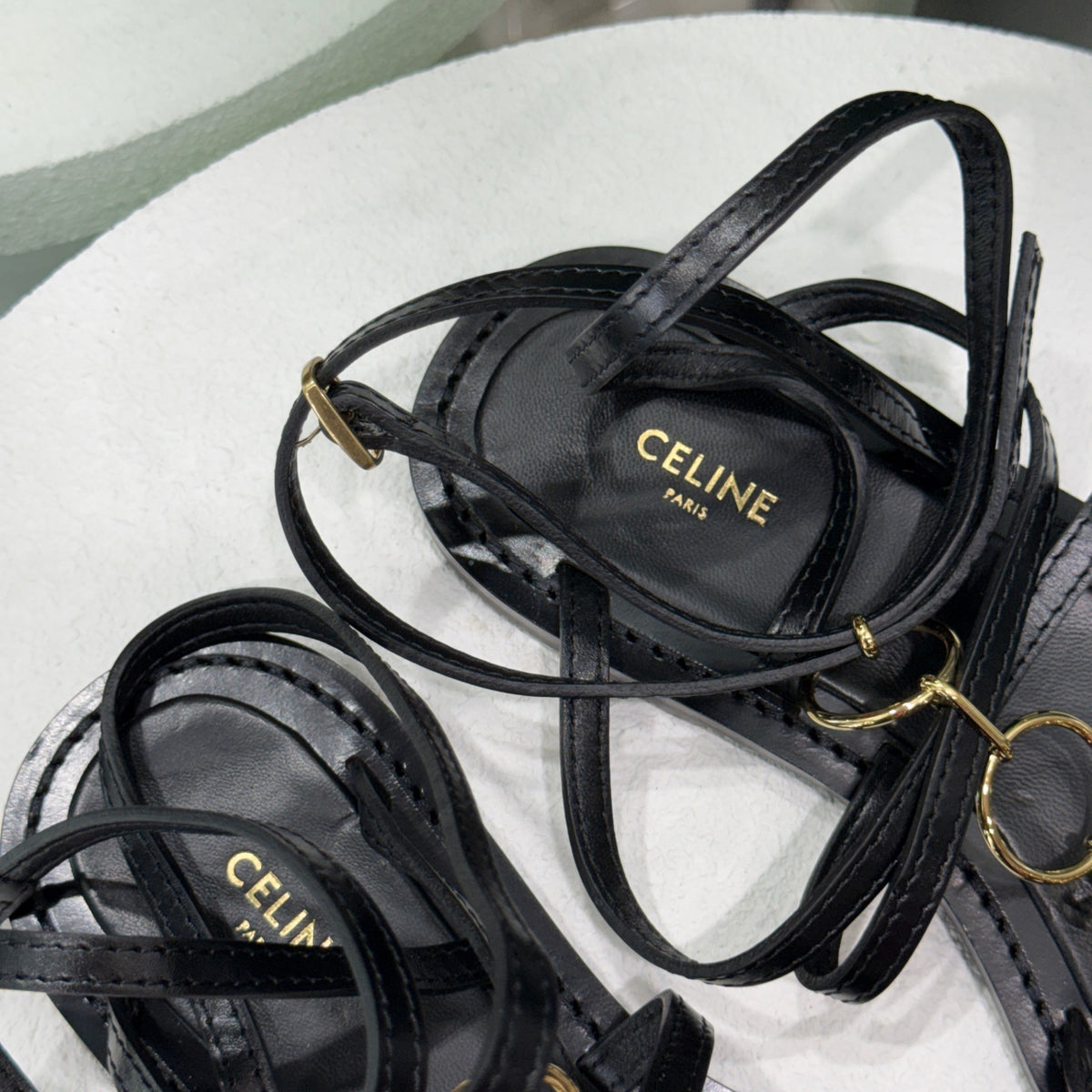 CELINE Black Sandals Sz 38