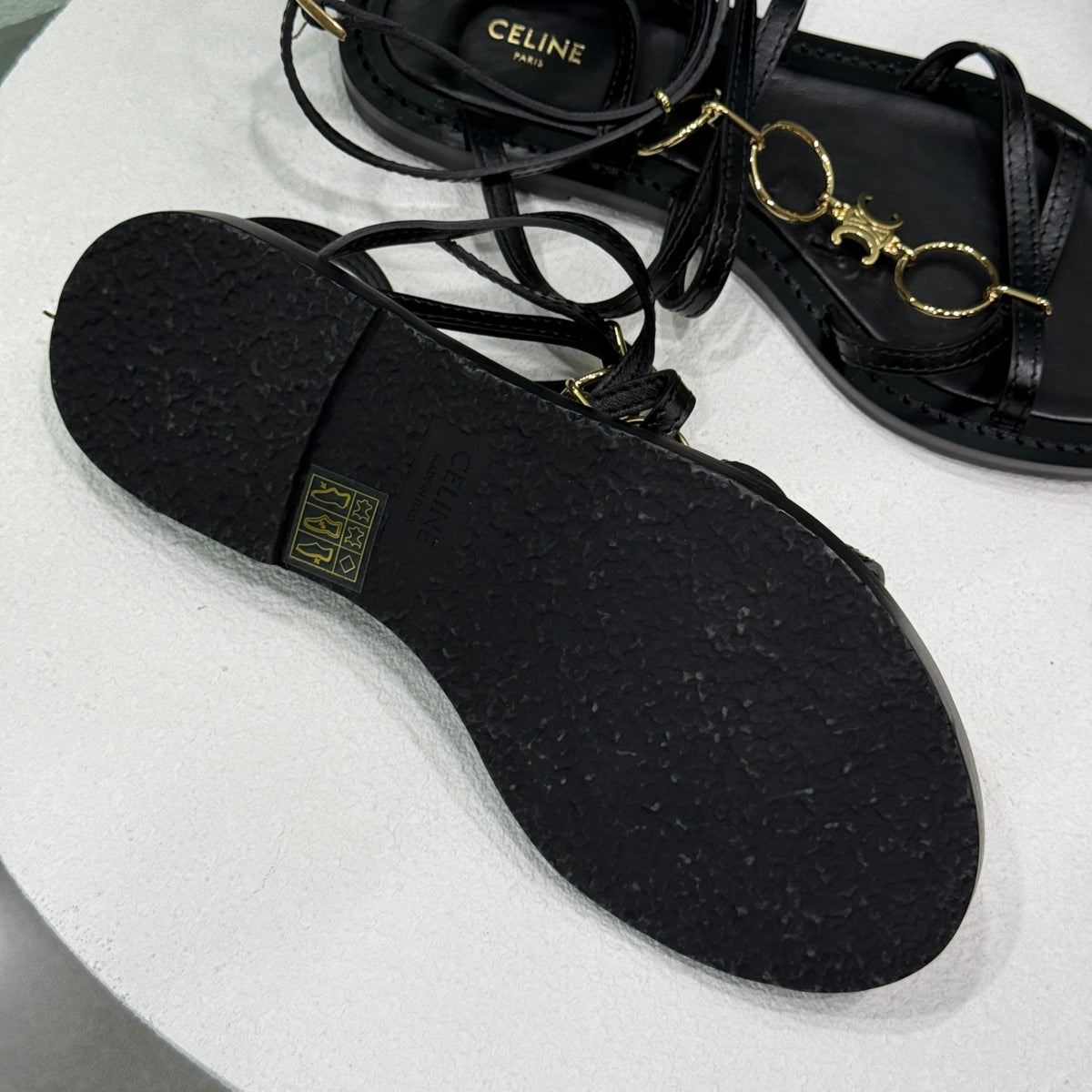 CELINE Black Sandals Sz 38