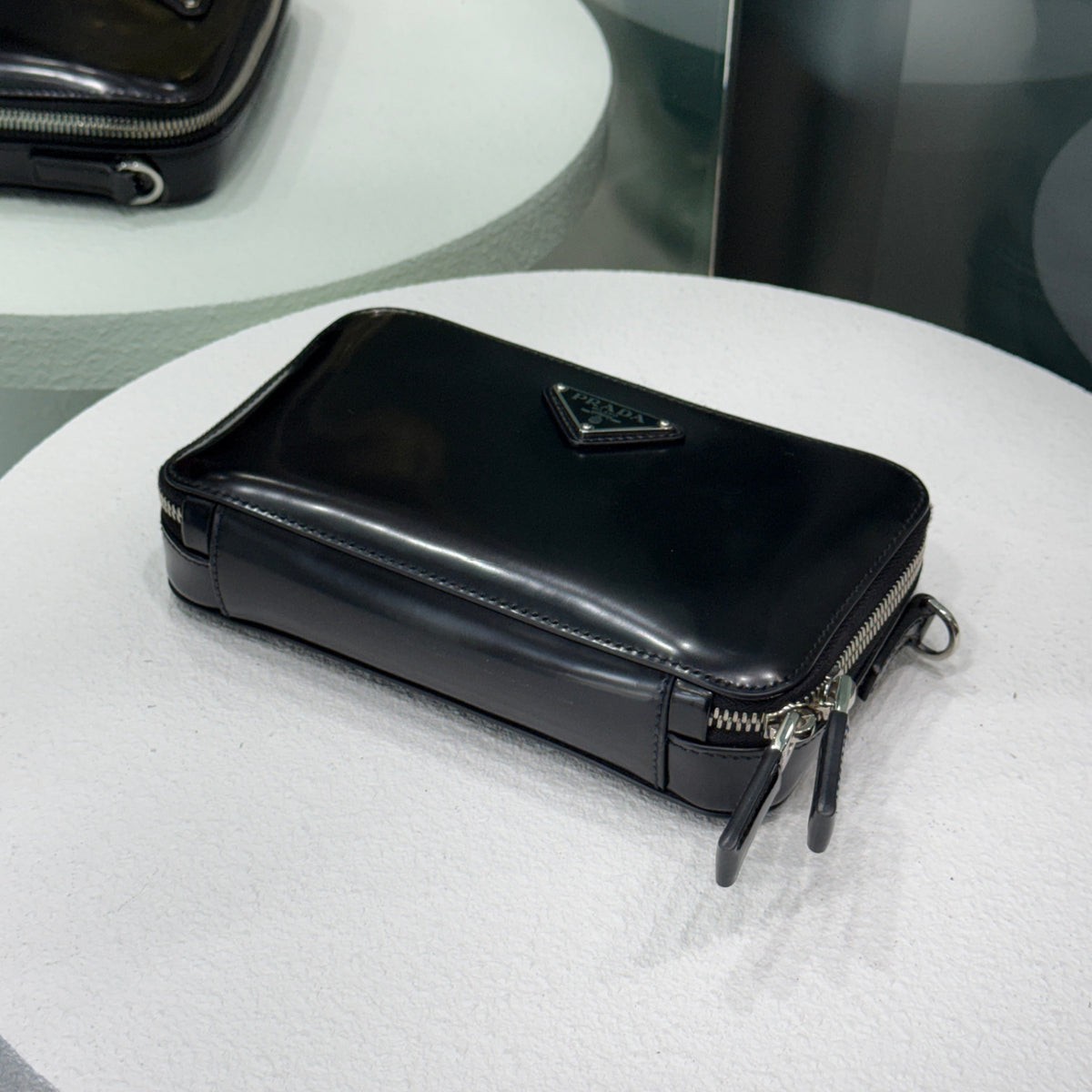 PRADA Spazzolato Brique Crossbody Black