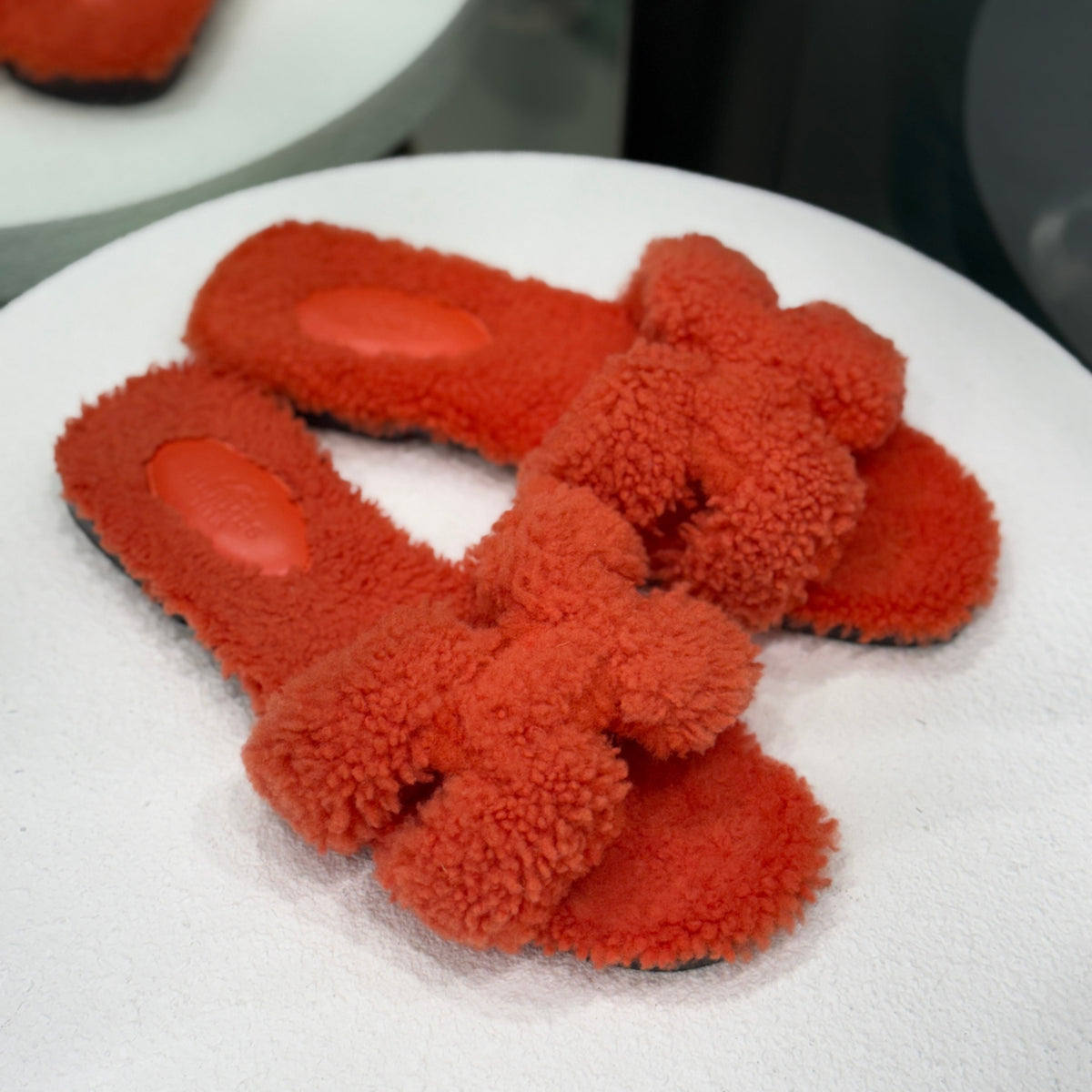 HERMES Fluffy Oran Sandals Sz 36
