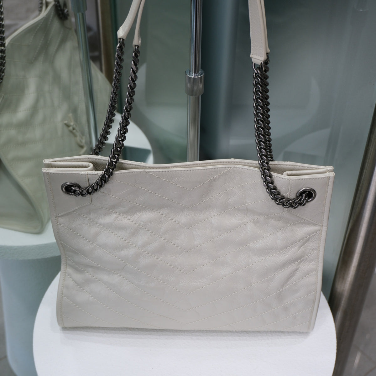 SAINT LAURENT Niki Shopping Tote -Ivory