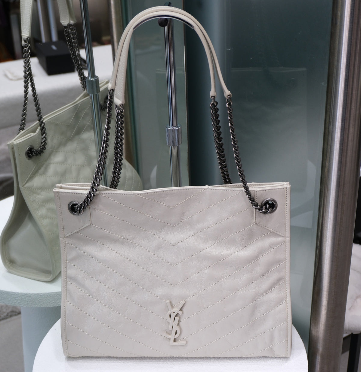 SAINT LAURENT Niki Shopping Tote -Ivory