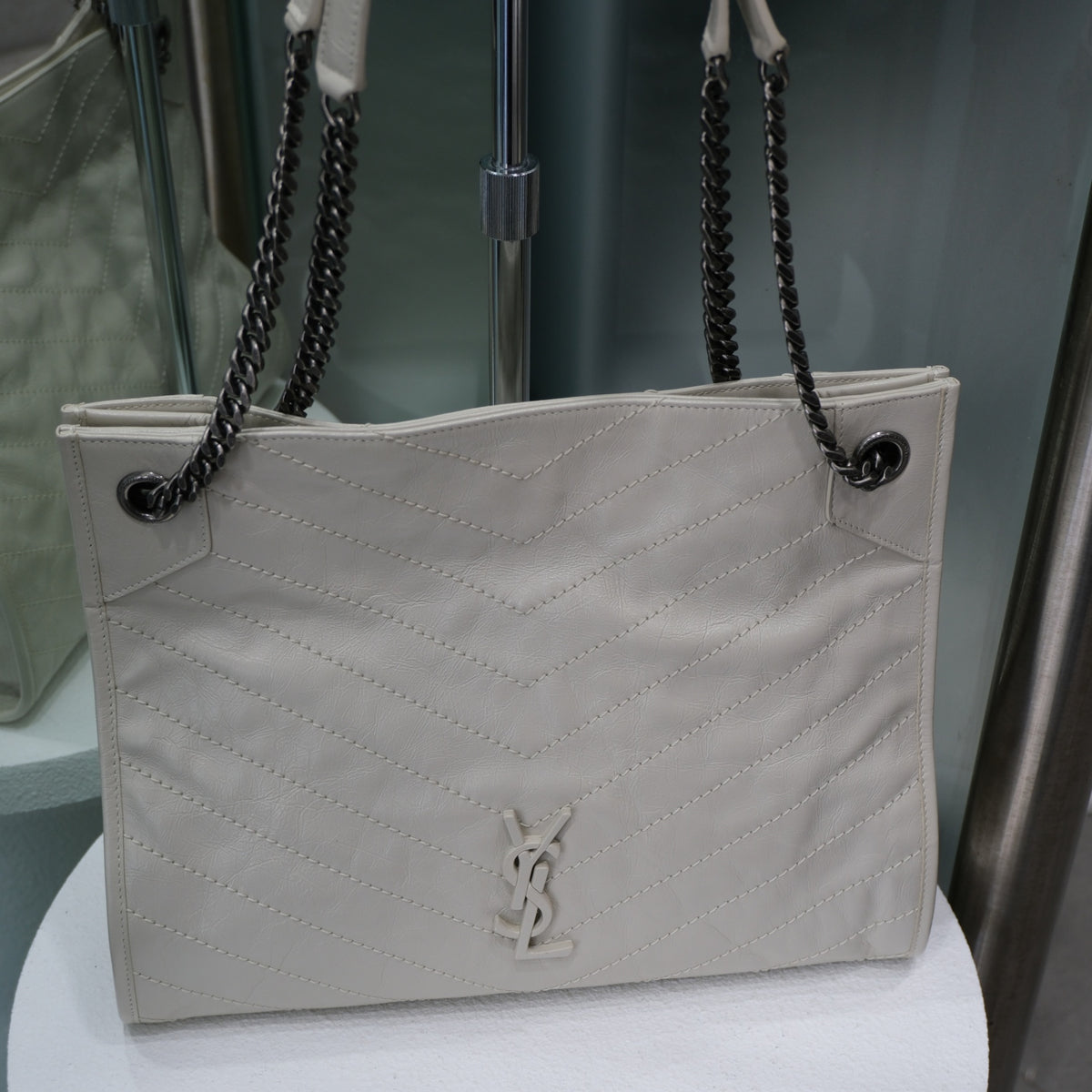 SAINT LAURENT Niki Shopping Tote -Ivory