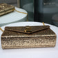 SAINT LAURENT Metallic Gold Glitter Crossbody