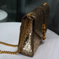 SAINT LAURENT Metallic Gold Glitter Crossbody