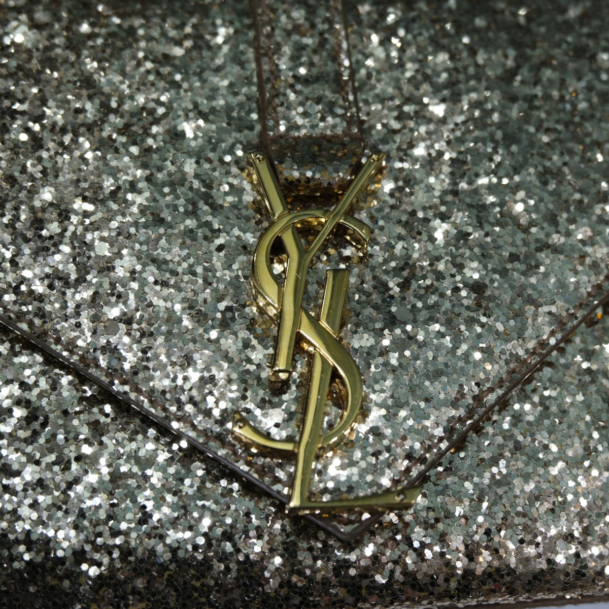 SAINT LAURENT Metallic Gold Glitter Crossbody