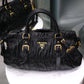 PRADA Black Nappa Guafre Leather Tote