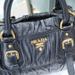 PRADA Black Nappa Guafre Leather Tote