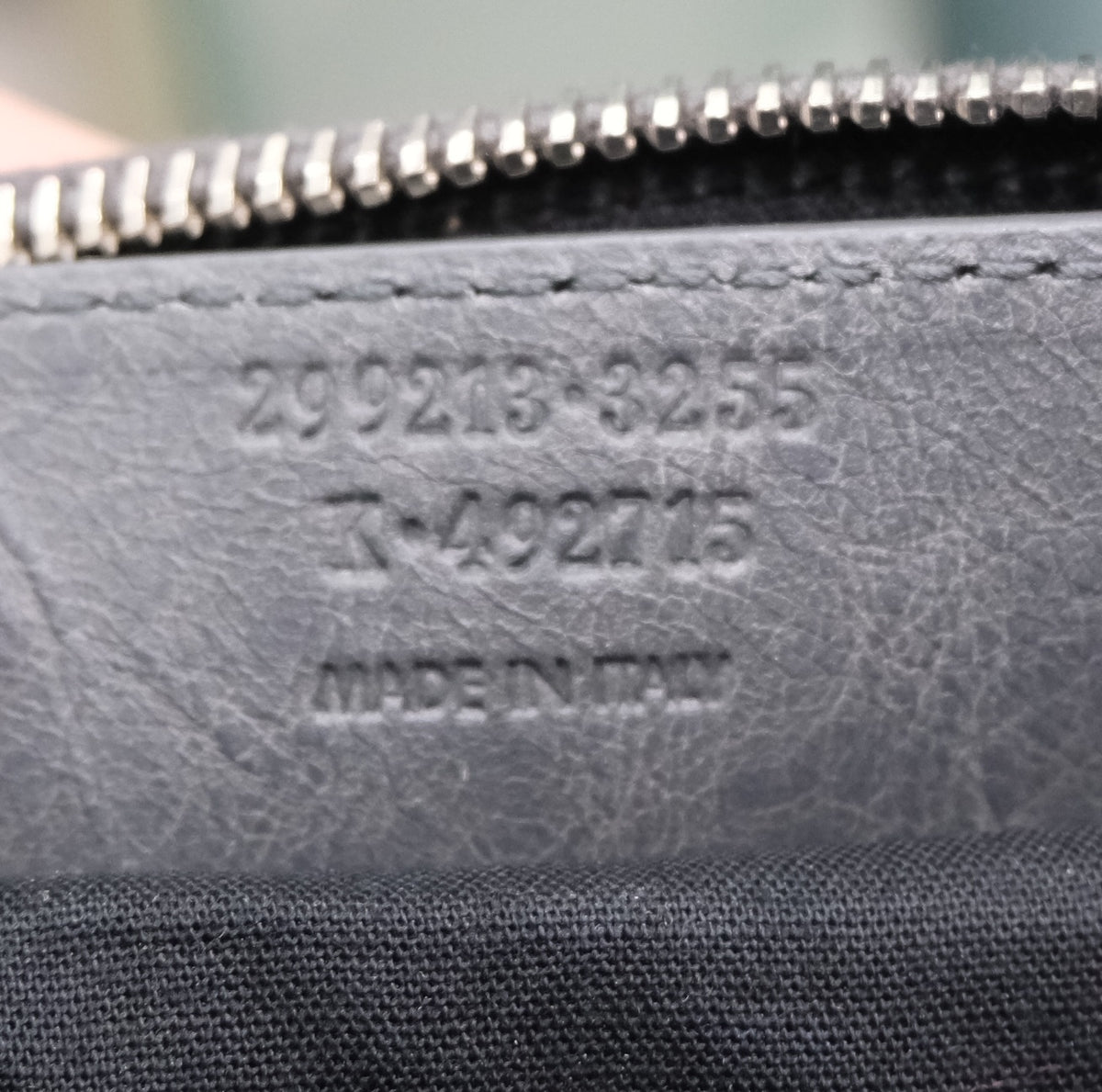 BALENCIAGA Motocross Leather Clutch – Grey