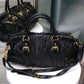 PRADA Black Nappa Guafre Leather Tote