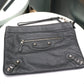 BALENCIAGA Motocross Leather Clutch – Grey