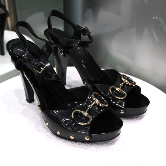 GUCCI Horse-bit Patent Heels Sz 38 (DB)